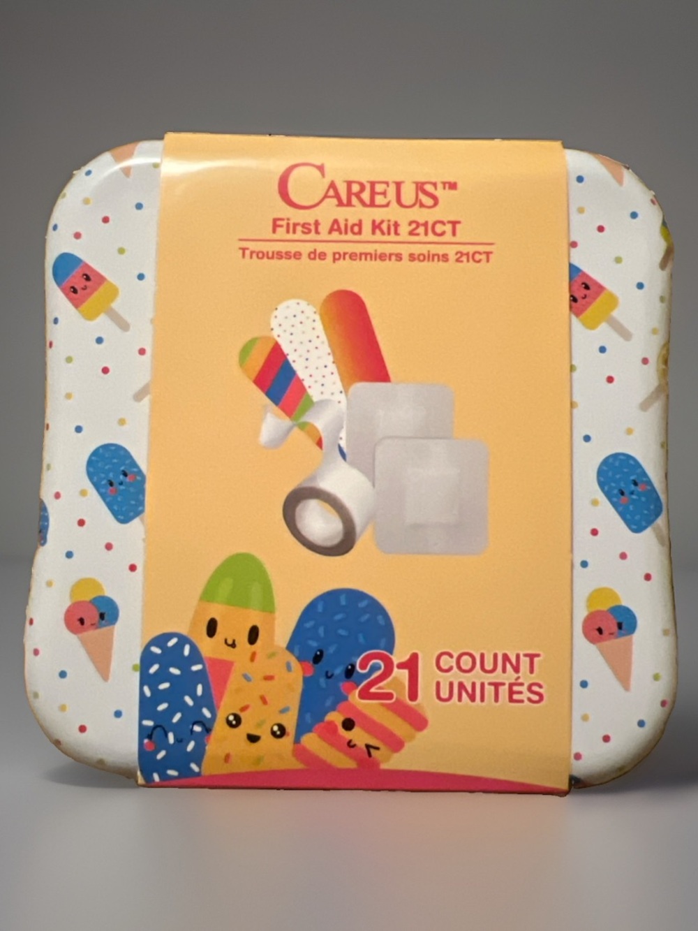 CareUs FIRST AID KIT COLLECTIBLE TIN ICE CREAM